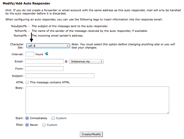 Create an Autoresponder